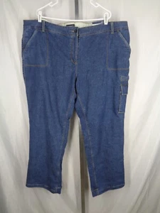 Jeans cargo foderati Lands End taglie forti 26W nuovi - Foto 1 di 12