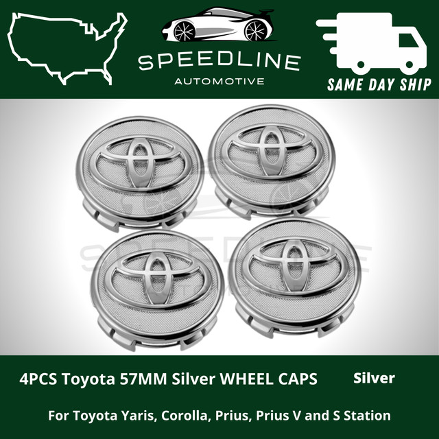 4x TOYOTA 57mm Wheel Center Caps Corolla, Prius, Yaris