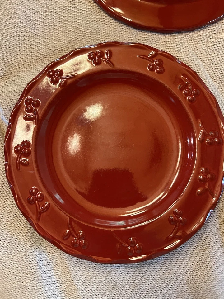 Bella by Debby Segura for Signature Housewares Red Salad Plates Set Of 6 - Image 1 of 4