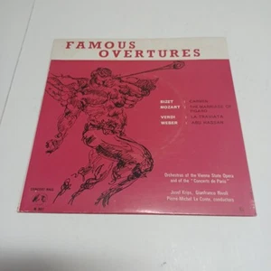Famous Overtures Vinyl LP 7" Concert Hall Bizet Mozart Verdi Weber Orchestras - Picture 1 of 12