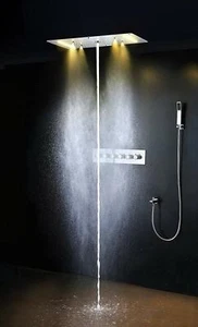 Ahorro de agua a alta presión mejor lujoso sistema de ducha LED en cascada de 15" x 28" - Imagen 1 de 9