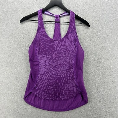 Regata Asics feminina tamanho pequeno roxa racerback desempenho corrida - Imagem 1 de 4