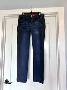Apple Bottom Jeans Gold Apples Embellished Black Leopard Printed Sides Sz 11/12 - Picture 1 of 22