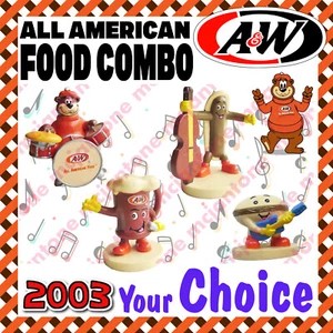 A&W Restaurant 2003 ALL AMERICAN FOOD COMBO Rooty Bear Musik IHR Spielzeug WAHL - Bild 1 von 11