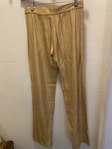 Betsy Johnson RARE Black Label Y2K Gold Lame Pants / Capri (Size Small) - Bild 1 von 5