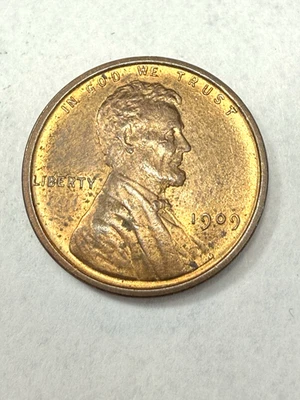 ** 1909 VDB LINCOLN CENT-  BU RED  (UPGRADE THAT SEMI KEY SPOT IN YOUR SET) ** - Image 1 of 3