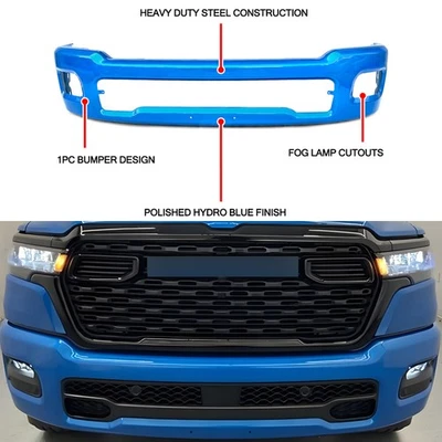 Fits For Dodge RAM 1500 2025-On Front Lower Bumper Face Bar Cover Steel 8 Color - Imagem 1 de 3