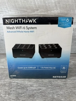 NETGEAR NIGHTHAWK NEW Sealed AX1800 1.8Gbps Home Mesh Wifi 6 System - Image 1 of 4