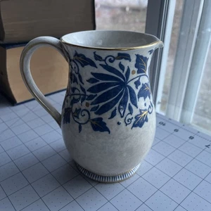 Charlotte Rhead Bursleyware 6" Pitcher Blue Flowers and Vines gold Vintage Rare - Picture 1 of 14