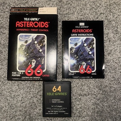 Asteroids Atari 2600 1981 VCS Sears Tele-Games CIB Complete Box Manual - Image 1 of 4