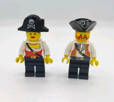 Vintage Lego Pirates Mini Figures Female Skulls Eye Schooner Brown Vest Ascot - Image 1 of 4
