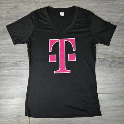 Camiseta Móvil Mujer Pequeña S Empleada Negra Cuello en V Sport Tek Foto 1 de 4