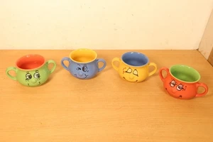 Trade Winds Funny Faces Expressions Multicoloured SOUP Bowl Double Two Handles 4 - Picture 1 of 15