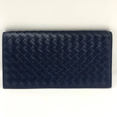 Cartera Bottega Veneta Intrecciato de segunda mano en azul marino, estado: AB Foto 1 de 4