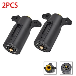 2-Pack 7 Way Round RV Style Trailer Light Plug Connector Replacement End Blade - Picture 1 of 9