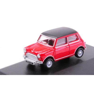 AUSTIN COOPER MINI TARTAN RED/BLACK 1:76 Oxford Auto Stradali Modellino Nuovo - Immagine 1 di 2