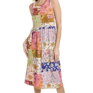 Johnny Was Damen ärmelloses Cosmo Easy Fit wadenlanges Kleid Gr. S Patchwork - Bild 1 von 8