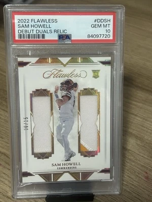 Sam Howell—Rookie—2022 Flawless—Debut Dual Patches—SSP—/15—PSA 10—POP 2. - Image 1 of 4