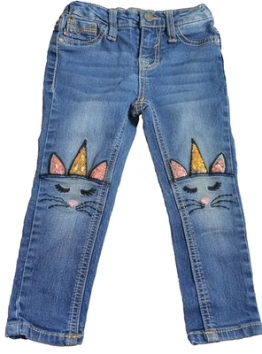 Pantalones de mezclilla bordados con ratón Vigoss para niños talla 2T libro de cuentos brillantes Foto 1 de 4