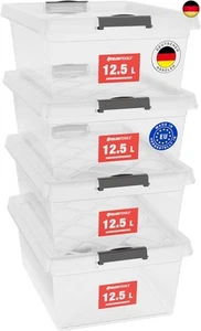 ATHLON TOOLS 4x 12.5 L Aufbewahrungsboxen mit Deckel, lebensmittelecht - - Bild 1 von 9