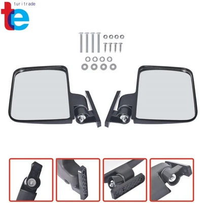 For EZGO Yamaha Club Car Golf Cart Folding Side View Mirrors HW9008 - Image 1 of 4