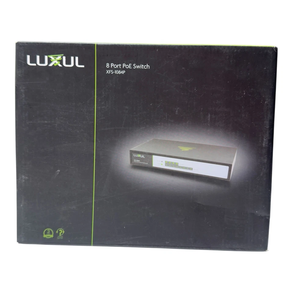 Luxul Xfs-1084p 8-port Fast Ethernet Poe Switch Bundled With 48v Power Supply