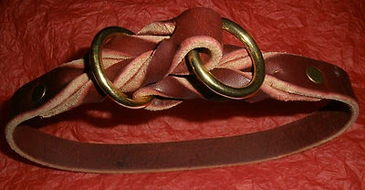 LEATHER SLIP COLLAR, 3/4" X 22",  SOLID BRASS HARDWARE, NEW GENERAL USE - Image 1 of 4