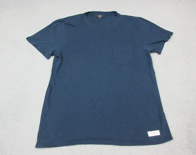 Camisa 7 For All Mankind Para Hombres Adultos Grande Azul Informal Ligera Algodón Preppy Foto 1 de 4