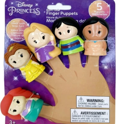 Nuevo Disney Princesa Ariel Belle Mulan Pochontas 5 Dedos Marionetas Hora del Baño Diversión Foto 1 de 4
