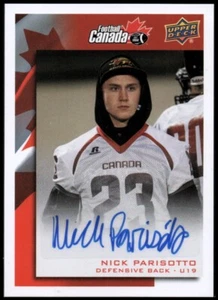 Autógrafos del equipo de fútbol americano Canadá 2014 Upper Deck #C42 Nick Parisotto - casi nuevo-como nuevo - Imagen 1 de 2