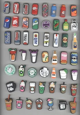 Dijes para zapatos con temática de bebidas refrescos, café, cerveza - tú eliges Foto 1 de 2