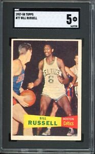 1957 Topps #77 Bill Russell Rookie SGC 5 Boston Celtics HOF Basketball Card