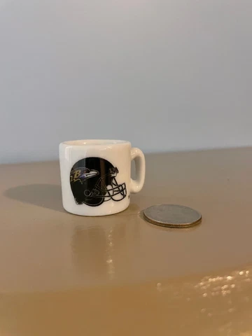 Vintage NFL Mini Coffee Cup Mug BALTIMORE RAVENS 1.25" Collectible Miniature Cover