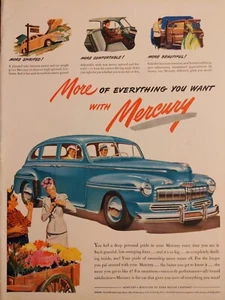 1946 vintage Mercury automobile print ad. Blue / Green vehicle - Picture 1 of 1