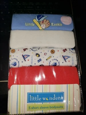 Traje de cuerpo con tema de béisbol Little Wonders 5pk 6 a 9 meses 16 a 18 libras  Foto 1 de 2