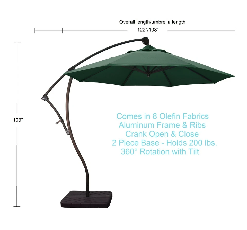 Phat Tommy 9' Cantilever Aluminum Market Patio Umbrella, Tilt, For Shade - Image 1 of 1