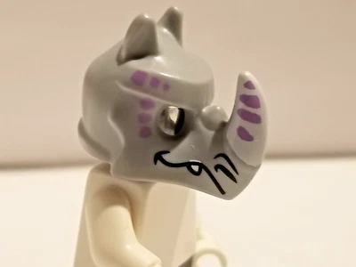 LEGO RHINO Mask Face Paint Minifigure Gray Battle Ready 2015 Chima FANGS - Image 1 of 2