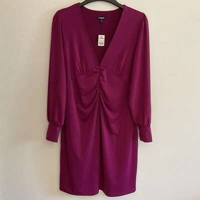 Express женщин платье фиолетовый длинным рукавом размер большой халат новый с Ярлыками - Изображение 1 из 4