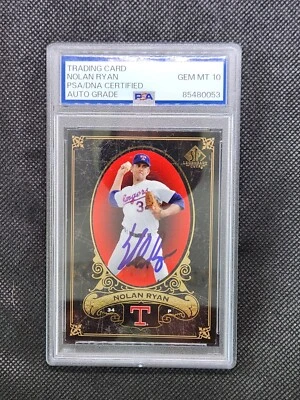 2007 SP Legendary Cuts Nolan Ryan #96 Blue Ink On-Card Auto PSA 10 - Image 1 of 2