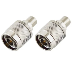 2Pcs F-Type Female to N-Type Male Antenna RF Adapter Radio Coax Connector - Picture 1 of 3