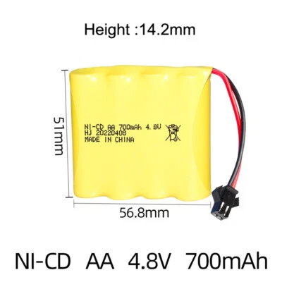 NI-CD AA 700mAh 4.8V Rechargeable Battery for Monster Truck Remote Control Car - Image 1 of 4