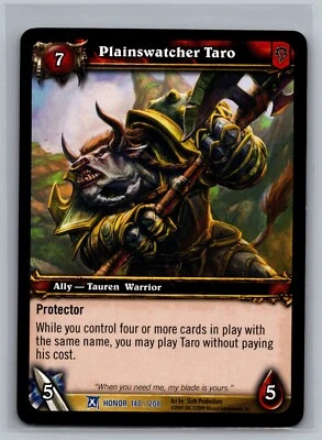 Plainswatcher Taro 140 World of Warcraft TCG CCG Fields of Honor WOW RARE Ally - Image 1 of 2