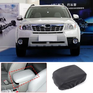 Black Leather Armrest Box Cover Handrest Protect Case For Subaru Legacy 2010-15 - Picture 1 of 13