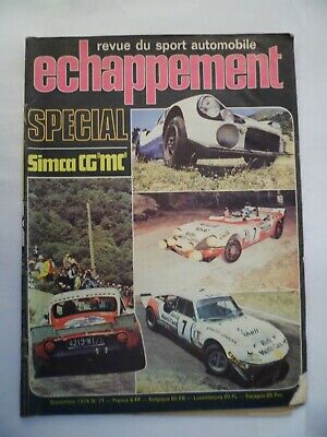 Echappement N°71 09/1974 Special Simca Cg Mc Jl Clarr Moustache Renault Gordini • 3.79€