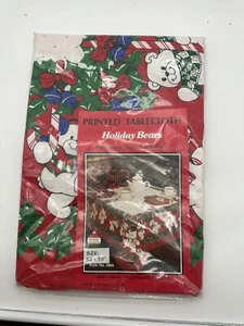 De Colección Mantel de Navidad Bardwil Ropa de cama Osos de vacaciones 52 x 70 Rectángulo NUEVO MCM - Imagen 1 de 9