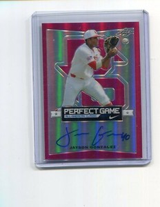 2016 Leaf Perfect Game All-American Metal Pink Jayson Gonzalez Auto 14/20
