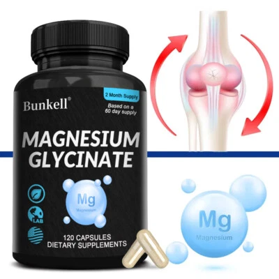 Magnesium Glycinate Capsules 1040mg Per Serving - Highest Potency Capsules - Image 1 of 4
