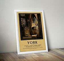 York LNER Vintage Railway Travel Poster Reproduction Print York Cathedral