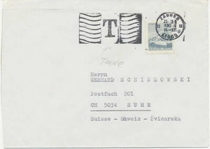 JUGOSLAVIA 1971 4,90 Din atracciones Perast carta de cabina a Suiza - Imagen 1 de 2
