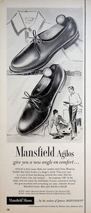 Zapatos Mansfield Agilos 1956 anuncio impreso Commonwealth Shoe Leather Co. Whitman Mass - Imagen 1 de 1